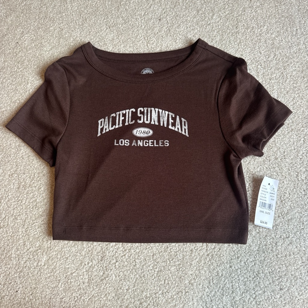 Brand new with tags PacSun Dark Brown Crop Top